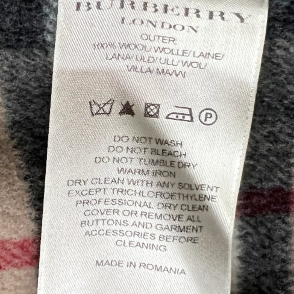 Burberry Charcoal Gray Double-Breasted Wool Coat Jacket Men's Large - Picture 6 of 9